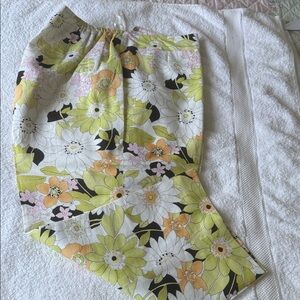 Talbots White and Black Floral Pants